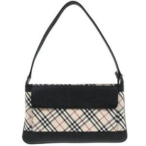 Burberry Beige Canvas Burberry Check Handbag